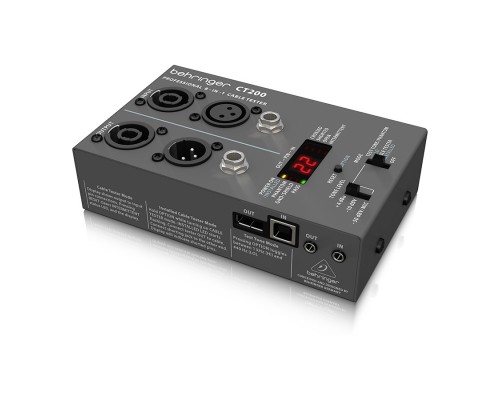BEHRINGER CT200 - кабель-тестер, разъёмы XLR, Speakon, TRS (1/4' и 1/8'), RCA, RJ45, MIDI и USB