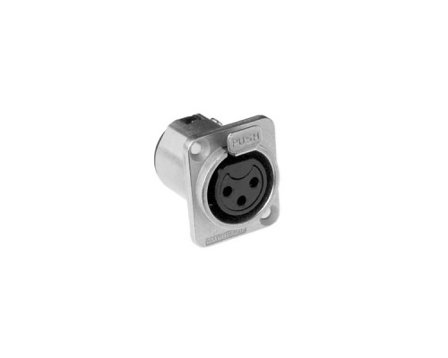 AMPHENOL AC3FDZ - разъем XLR панельный мама , 3 контакта, квадратный фланец, цвет никель