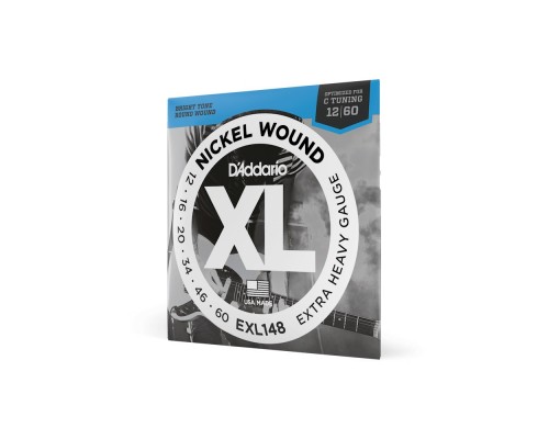 D'ADDARIO EXL148 - струны для электрогитары, 12-60, никель, подходят для строя 'C'