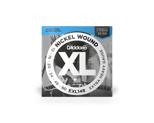 D'ADDARIO EXL148 - струны для электрогитары, 12-60, никель, подходят для строя 'C'