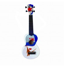 WIKI UK/CAP - гитара укулеле сопрано липа, рисунок 'кепка', чехол в комплекте