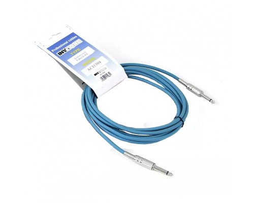 INVOTONE ACI1302 B - инструментальный кабель,6,3 джек моно <-> 6,3 джек моно, длина 2 м (синий)
