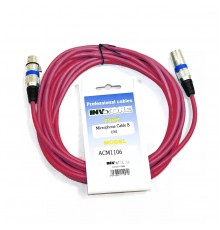 INVOTONE ACM1105 R - микрофонный кабель, XLR(папа) <-> XLR(мама), длина 5 м (красный)