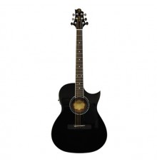 GREG BENNETT GA100SCE BK - электроакустическая гитара с вырезом, красное дерево, актив., цвет черный