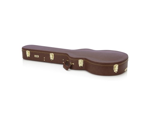 GATOR GW-335-BROWN - деревянный кейс для полуакустич. гитары 335-style, цвет коричнев.