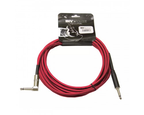 INVOTONE ACI1206 R - инструм. кабель, 6,3 джек моно <-> 6,3 джек моно угловой, длина 6 м (красный)