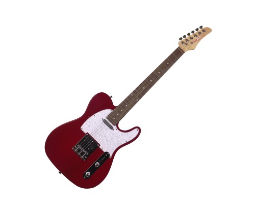 REDHILL TLX300 TR - электрогитара, Telecaster, S-S, ясень/клен, цвет прозрачный красный