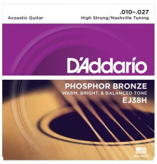 D'ADDARIO EJ38H - струны для акустической гитары, с обмоткой из фосфорной бронзы, 010-027.