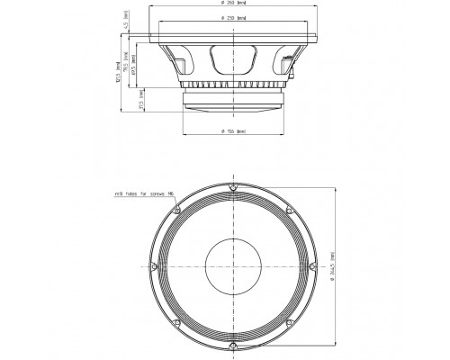 EIGHTEEN SOUND 8MB400/8 - 8' динамик среднебасовый, 8 Ом, 280 Вт AES, 95 дБ, 55...5200 Гц