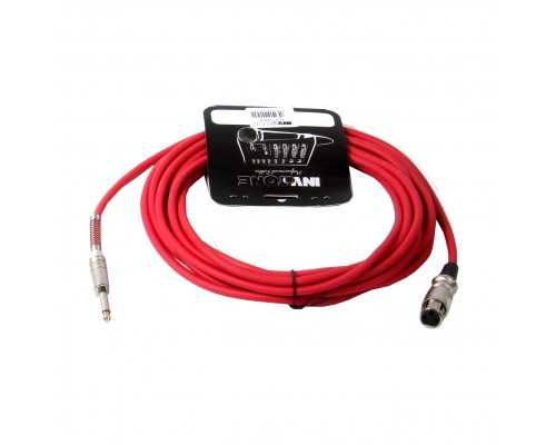 INVOTONE ACM1006 R - микрофонный кабель, 6,3 джек моно <-> XLR (мама), длина 6 м (красный)