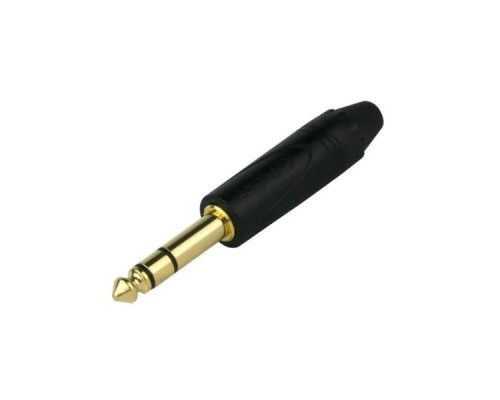 AMPHENOL QS3PB-AU - джек стерео, кабельный, 6.3 мм, цвет черный, колпачок из термопластика, покрыти