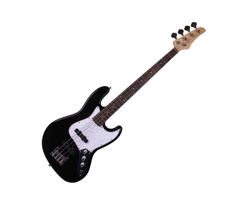 REDHILL JB200 BK - бас-гитара 4-стр., J+J, 864 мм, корпус тополь, гриф клен, цвет черный
