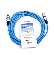 INVOTONE ACM1110 B - микрофонный кабель, XLR(папа) <-> XLR(мама), длина 10 м (синий)