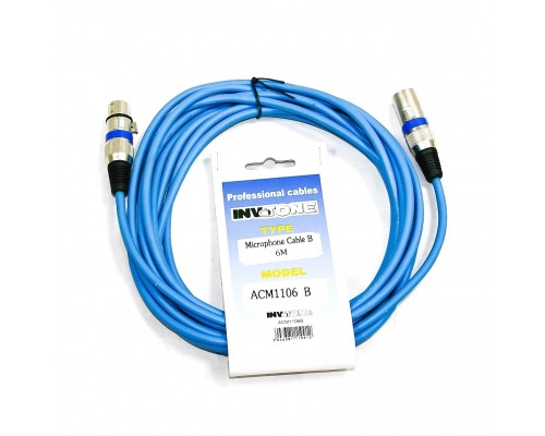 INVOTONE ACM1110 B - микрофонный кабель, XLR(папа) <-> XLR(мама), длина 10 м (синий)