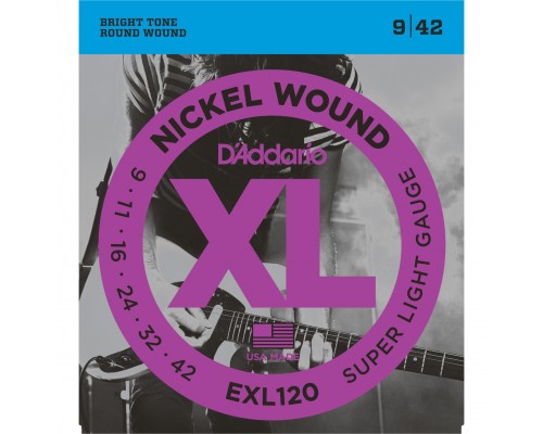 D'ADDARIO EXL120 - струны для электрогитары, Super Light, никель, 9-42