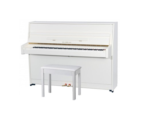 KAWAI K-15E WH/P - пианино, 110х149х59, 196 кг., белый полиров., механизм Ultra Responsive