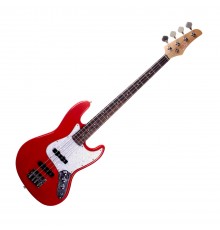 REDHILL JB200 RD - бас-гитара 4-стр., J+J, 864 мм, корпус тополь, гриф клен, цвет красный