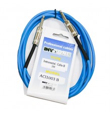 INVOTONE ACI1003 B - инструментальный кабель, 6,3 джек моно <-> 6,3 джек моно, длина 3 м (синий)