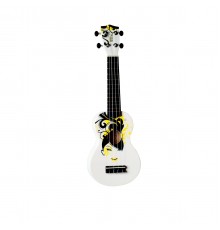 WIKI UK/FLORAL - гитара укулеле сопрано, липа, рисунок 'девушка с цветами', чехол в комплекте