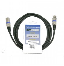INVOTONE ACM1106 BK - микрофонный кабель, XLR(папа) <-> XLR(мама), длина 6 м (черный)