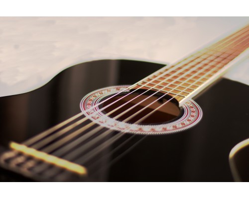 BARCELONA CG36 BK 3/4 - классическая гитара, 3/4, анкер, верхняя дека - ель, цвет чёрный глянцевый