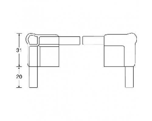 ADAM HALL Q4506MG - пластиковый стыковочный уголок для кейсов (цвет серый)