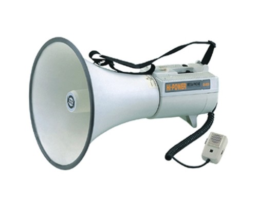 SHOW ER-68S - мегафон 45 Вт, выносной микрофон, сирена, вх.AUX, алюминий
