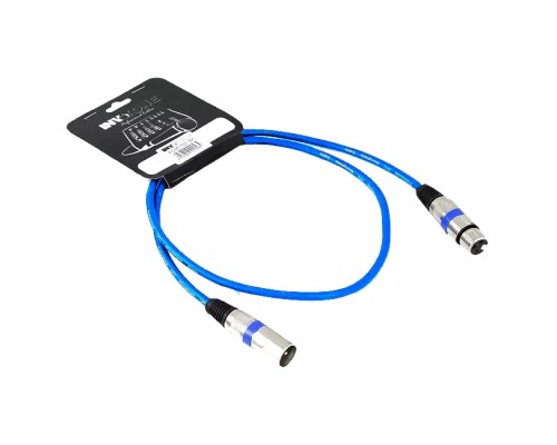 INVOTONE ACM1101 B - микрофонный кабель, XLR(папа) <-> XLR(мама), длина 1 м (синий)