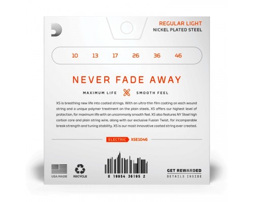 D'ADDARIO XSE1046 - струны для электрогитары, никелированная сталь, с покрытием