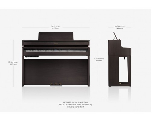 ROLAND HP704 CH SET - цифр. пианино, комплект со стойкой, 88 клавиш, цвет черный