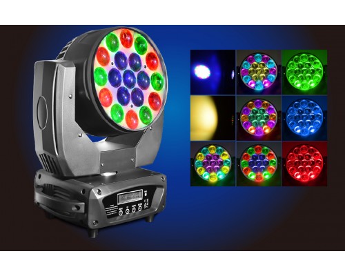 INVOLIGHT LEDMH1915ZW - голова вращения (WASH), LED 19x 15 Вт RGBW, DMX-512