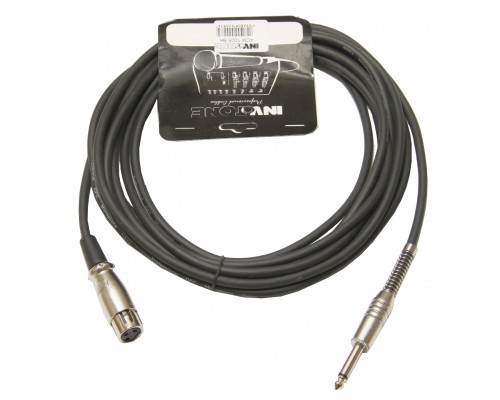 INVOTONE ACM1005 BK - микрофонный кабель, 6,3 джек моно - XLR (мама), 5 метров (черный)