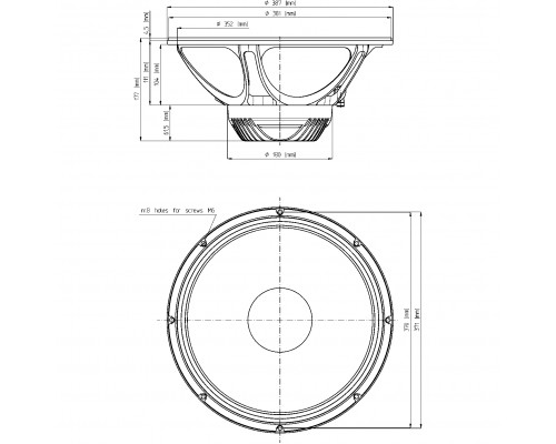 EIGHTEEN SOUND 15ND930/8 - 15' динамик НЧ, неодим, 8 Ом, 500 Вт AES, 98dB, 40...4100 Гц