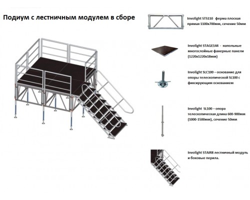 INVOLIGHT STS-110 - ферма плоская, прямая, 1100x700 мм, сечение: 50 мм