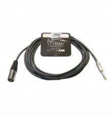 INVOTONE ACM1003S BK - микрофонный кабель, 6,3 джек стерео <-> XLR (папа), длина 3 м (черный)