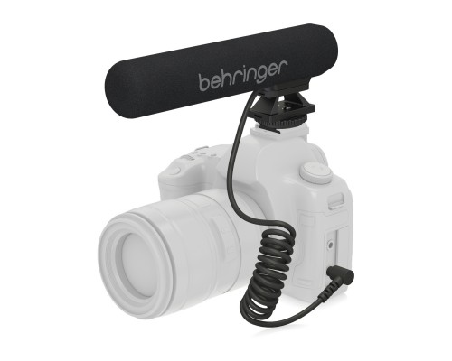 BEHRINGER GO CAM - компактный конденсаторный накамерный микрофон-пушка, 50 Гц - 18 кГц, кабель 0,4 м