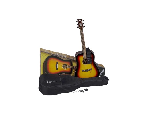 DEAN AX PDY TSB PK - комплект акустическая гитара и аксессуары, цвет табачный санбёрст