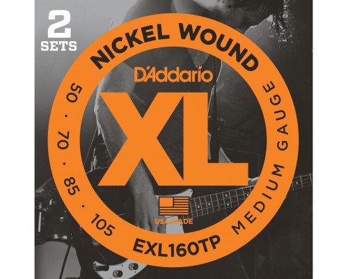 D'ADDARIO EXL160TP - струны для БАС-гитары, Red Long, 050-105, 2 комплекта