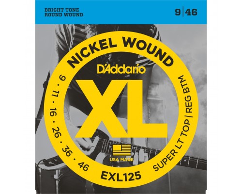 D'ADDARIO EXL125 - струны для электрогитары, Super Light/Regular, никель, 9-46