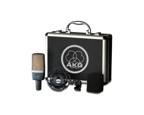 AKG C214 - конденсаторный микрофон с 1' мембраной. В комплекте: держатель антивибрационный, КЕЙС