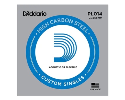 D'ADDARIO PL014 - струна для акустической и электрогитары, без обмотки, толщина ,014