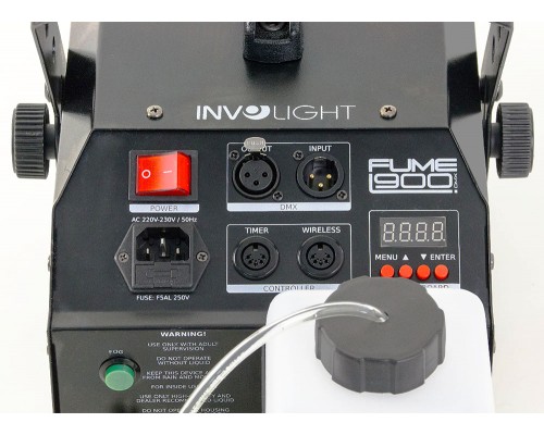 INVOLIGHT FUME900DMX - генератор дыма 850Вт, беспроводной пульт ДУ, DMX 512-1канал