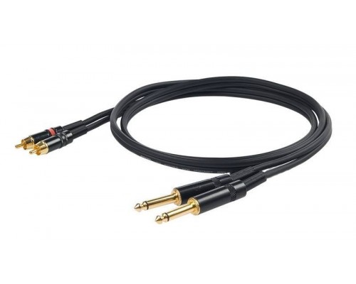 PROEL CHLP310LU3 - сценический кабель, 2х6,3 джек моно <-> 2х RCA (папа), длина - 3м