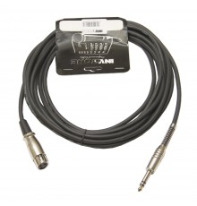 INVOTONE ACM1010FS BK - микрофонный кабель, 6,3 джек стерео <-> XLR (мама), длина 10 м (черный)