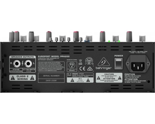 BEHRINGER PPA200 - портатив.система звукоусил.,150 Вт, 5 каналов,,эффекты,эквалайзер, микрофон+кабе