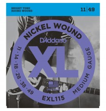 D'ADDARIO EXL115 - струны для электрогитары, Blues/Jazz Rock, никель, 11-49