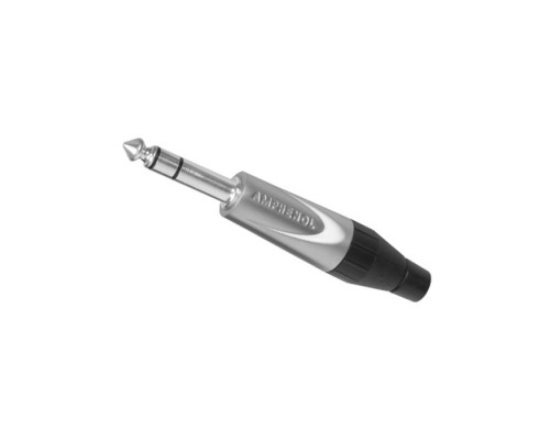 AMPHENOL TS3P - джек стерео, кабельный, 6.3 мм, цвет никель, колпачок из термопластика