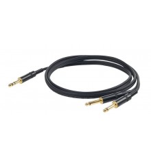 PROEL CHLP210LU15 - инсертый кабель, 6.3 джек стерео <-> 2 х 6.3 джек моно, длина - 1,5м