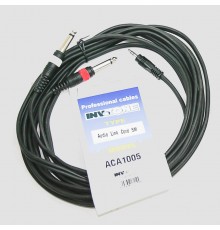 INVOTONE ACA1005 - аудио кабель, 3,5 джек стерео <-> 2 x 6,3 джек моно длина 5 м