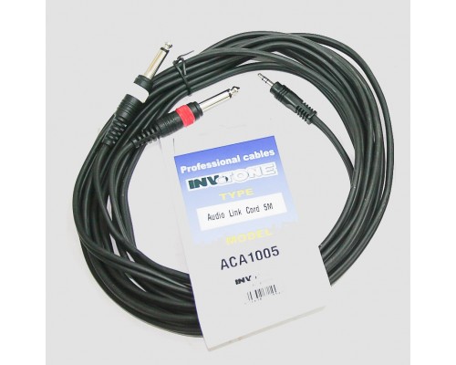 INVOTONE ACA1005 - аудио кабель, 3,5 джек стерео <-> 2 x 6,3 джек моно длина 5 м